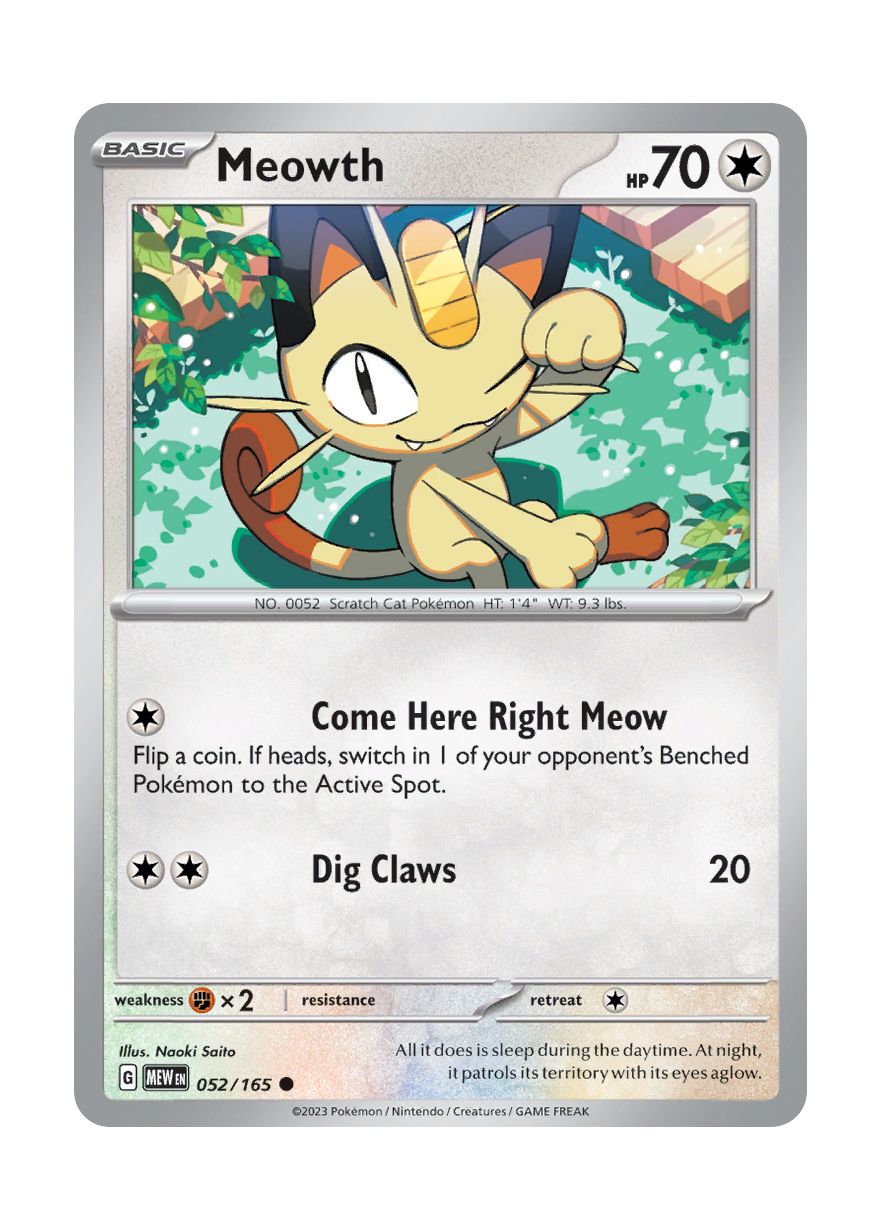 Meowth - Reverse Holo (052/165) - 151