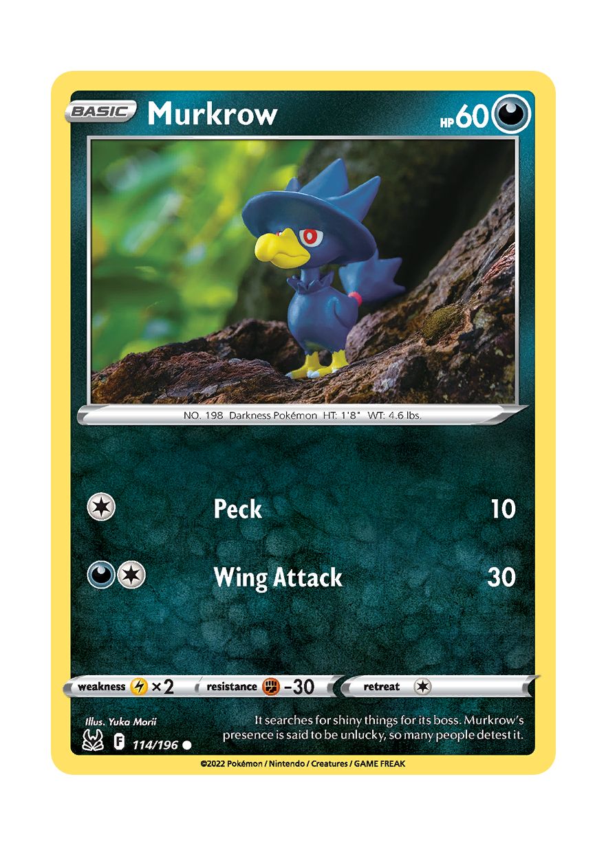 Murkrow - Reverse Holo (114/196) - Lost Origin