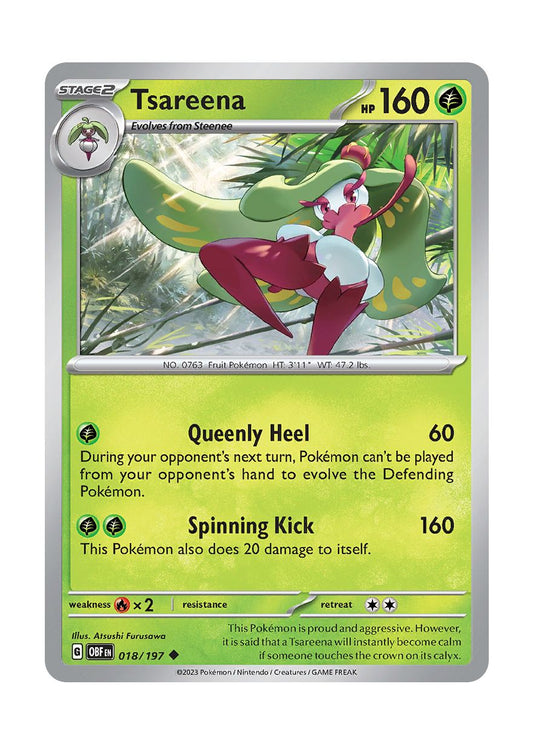 Tsareena - Reverse Holo (018/197) - Obsidian Flames