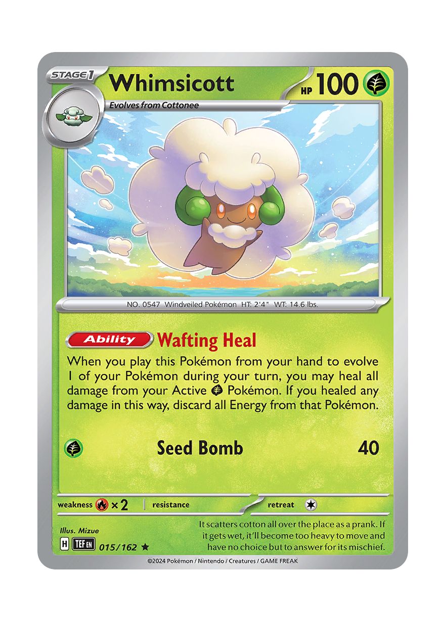 Whimsicott - Reverse Holo (015/162) - Temporal Forces