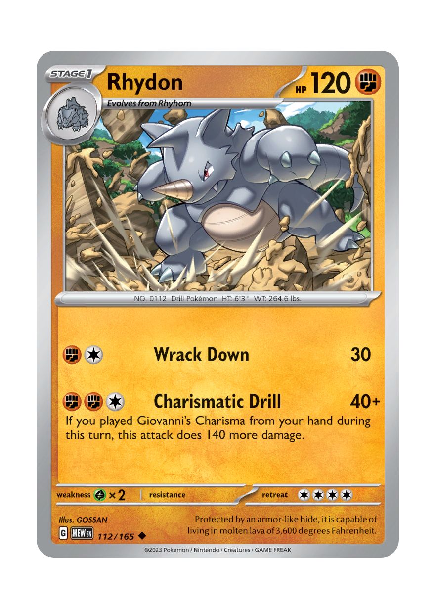 Rhydon - Reverse Holo (112/165) - 151