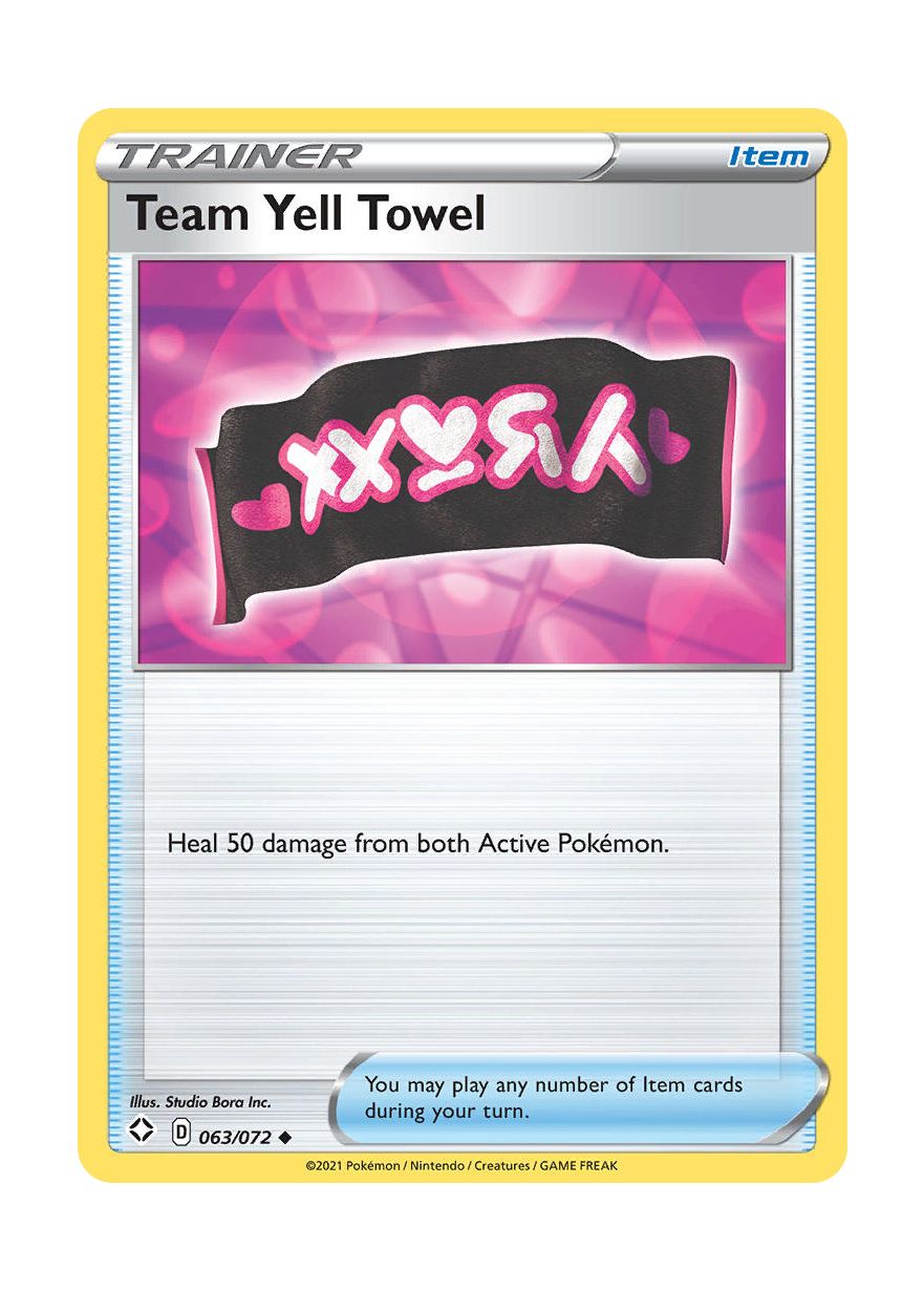 Team Yell Towel - Reverse Holo (063/72) - Shining Fates