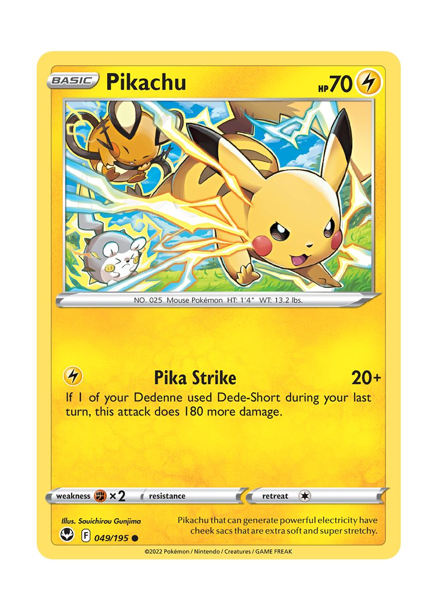 Pikachu - Reverse Holo (049/195) - Silver Tempest