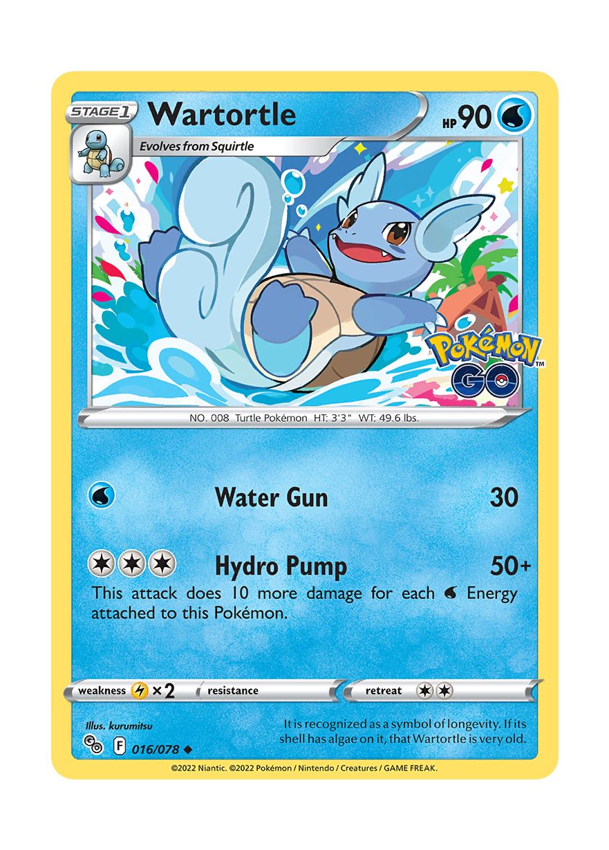 Wartortle - Reverse Holo (016/78) - Pokémon GO