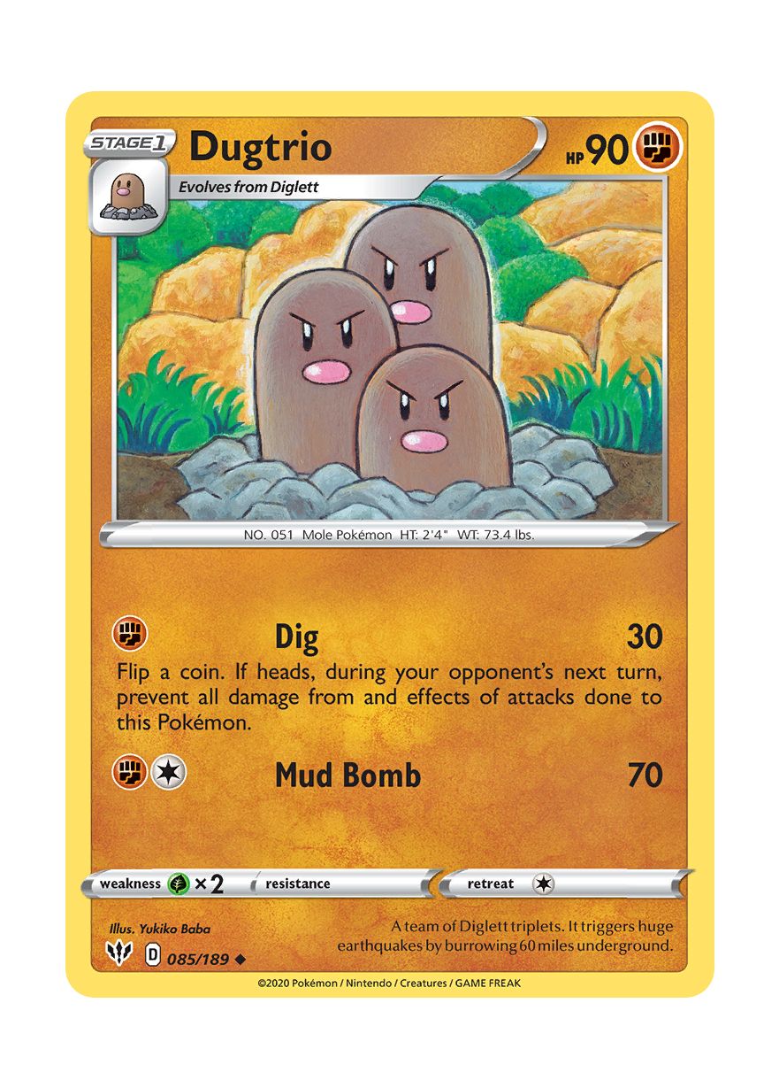 Dugtrio - Reverse Holo (085/189) - Darkness Ablaze