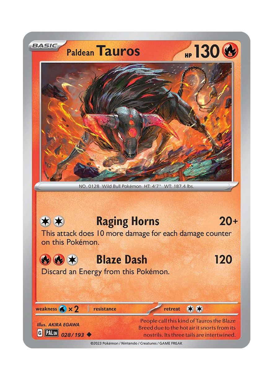 Paldean Tauros - Reverse Holo (028/193) - Paldea Evolved