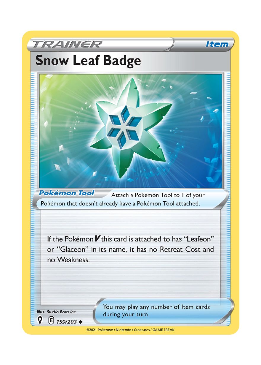 Snow Leaf Badge - Reverse Holo (159/203) - Evolving Skies