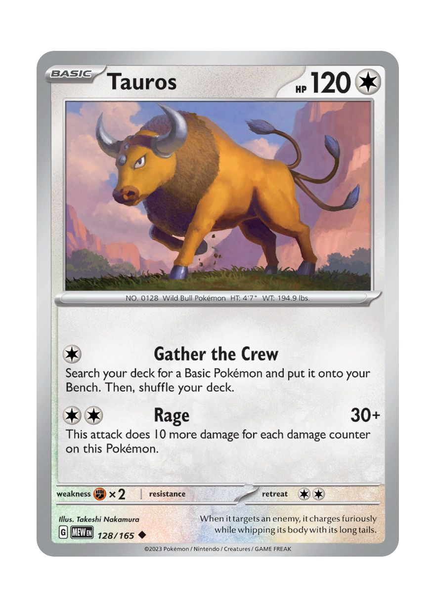 Tauros - Reverse Holo (128/165) - 151