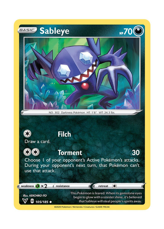 Sableye - Reverse Holo (105/185) - Vivid Voltage