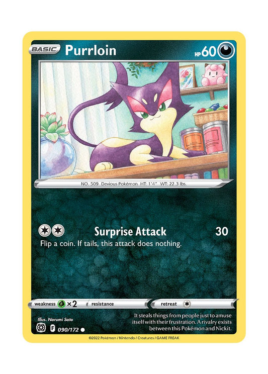 Purrloin - Reverse Holo (090/172) - Brilliant Stars