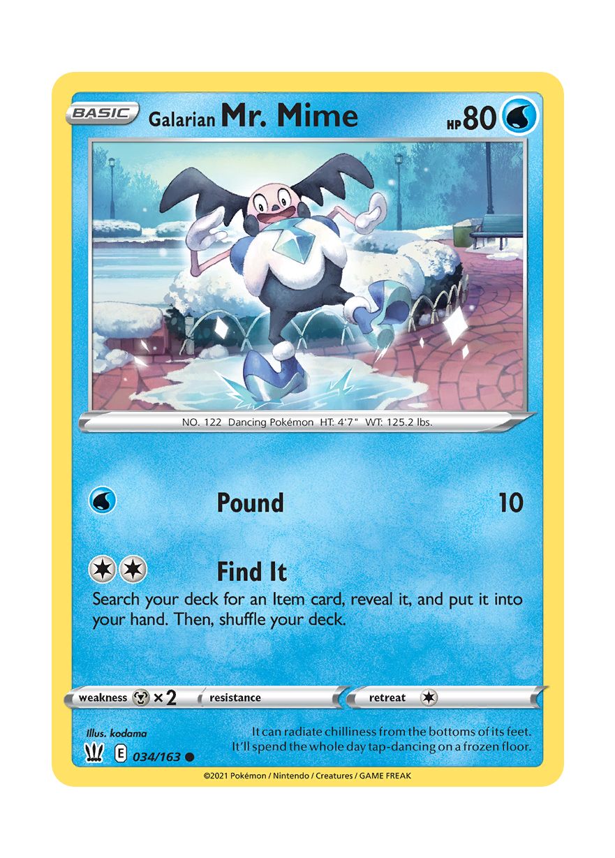 Galarian Mr. Mime - Reverse Holo (034/163) - Battle Styles