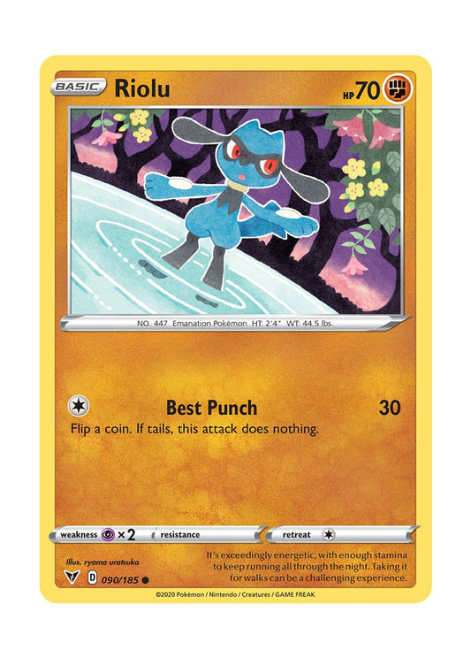 Riolu - Reverse Holo (090/185) - Vivid Voltage