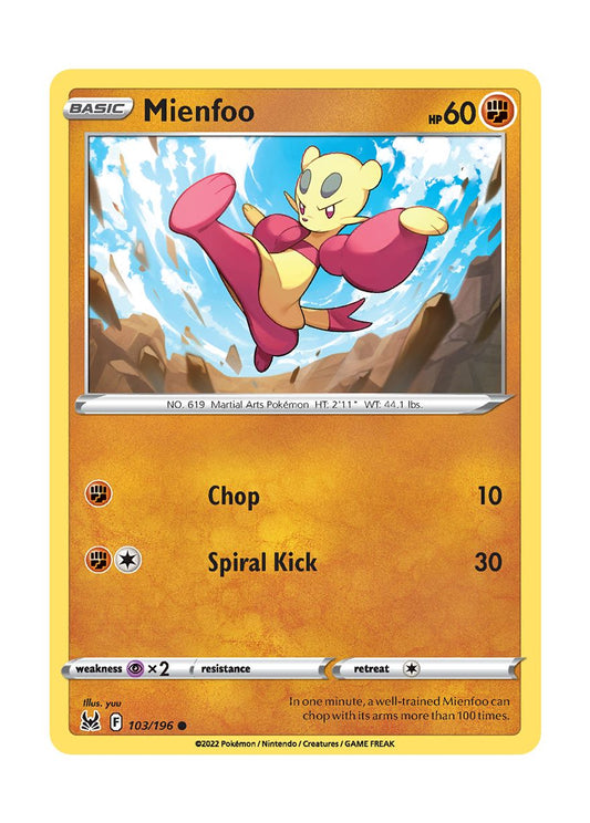 Mienfoo - Reverse Holo (103/196) - Lost Origin