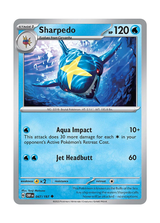 Sharpedo - Reverse Holo (047/197) - Obsidian Flames