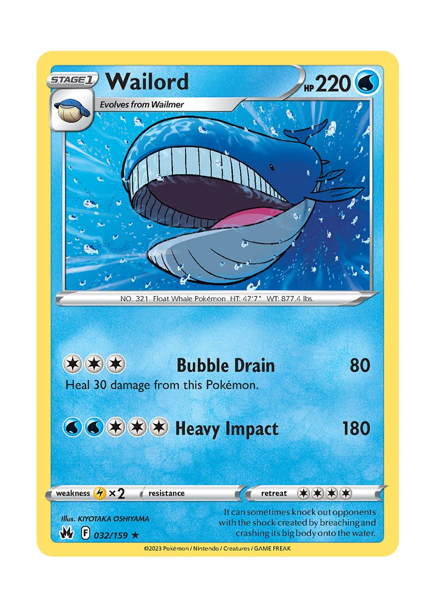 Wailord - Reverse Holo (032/159) - Crown Zenith