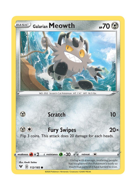 Galarian Meowth - Reverse Holo (112/185) - Vivid Voltage