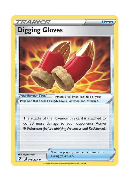 Digging Gloves - Reverse Holo (145/203) - Evolving Skies