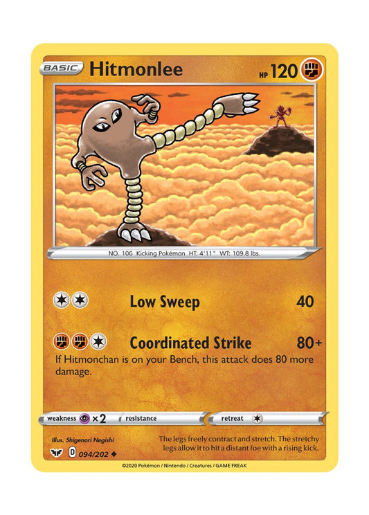 Hitmonlee - Reverse Holo (094/202) - Sword & Shield