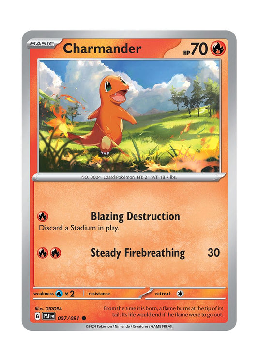 Charmander - Reverse Holo (007/91) - Paldean Fates