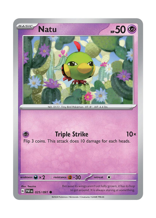 Natu - Reverse Holo (025/91) - Paldean Fates