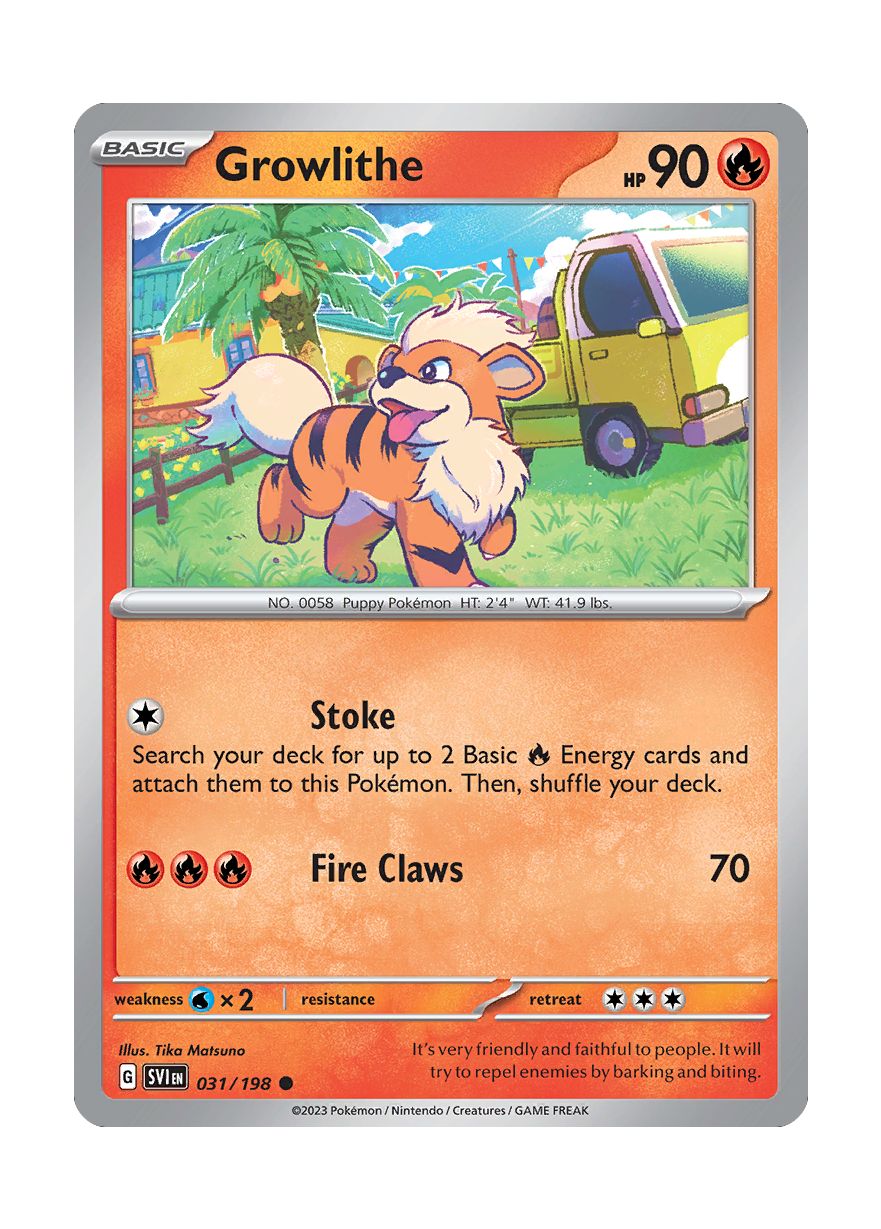 Growlithe - Reverse Holo (031/198) - Scarlet & Violet