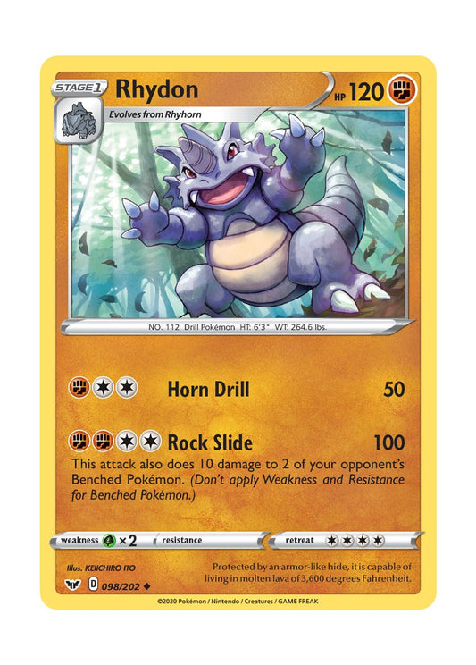 Rhydon - Reverse Holo (098/202) - Sword & Shield