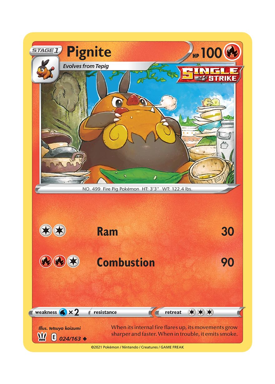 Pignite - Reverse Holo (024/163) - Battle Styles