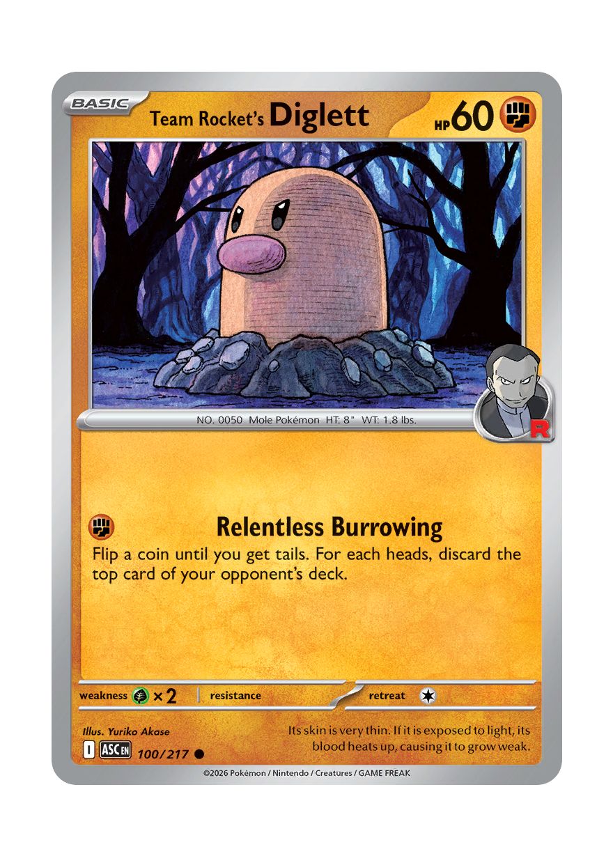 Team Rocket's Diglett (100/217) - Ascended Heroes