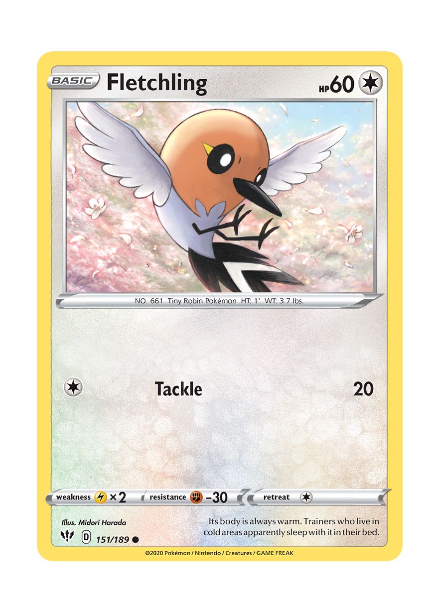 Fletchling - Reverse Holo (151/189) - Darkness Ablaze
