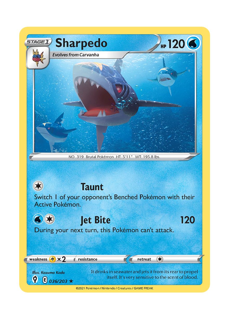 Sharpedo - Reverse Holo (036/203) - Evolving Skies