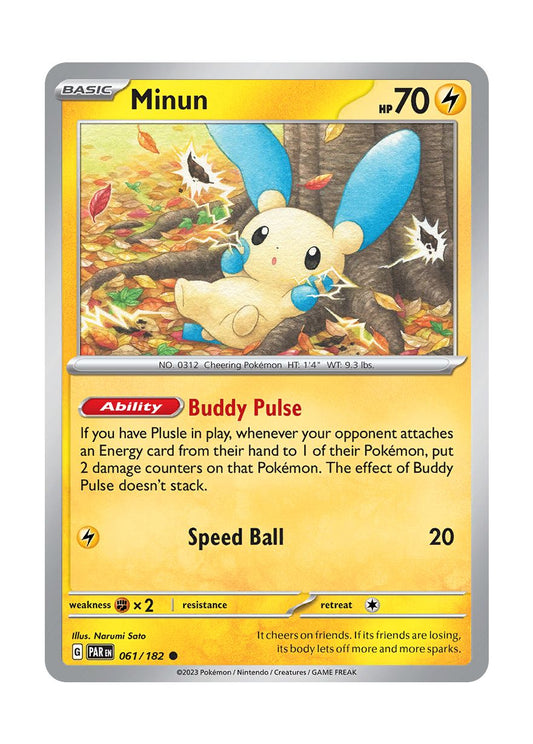 Minun - Reverse Holo (061/182) - Paradox Rift