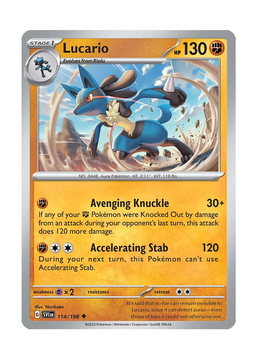 Lucario - Reverse Holo (114/198) - Scarlet & Violet