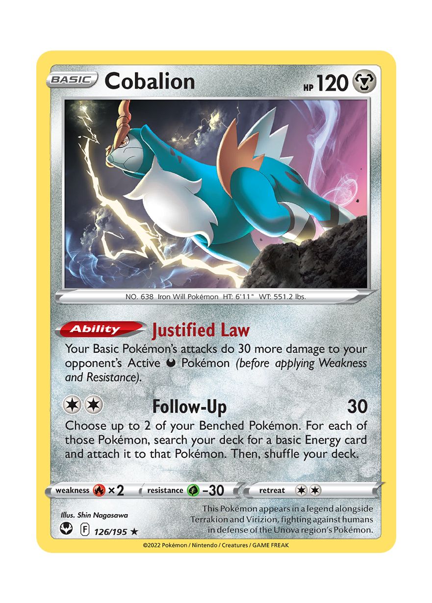 Cobalion - Reverse Holo (126/195) - Silver Tempest