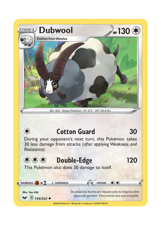 Dubwool - Reverse Holo (154/202) - Sword & Shield