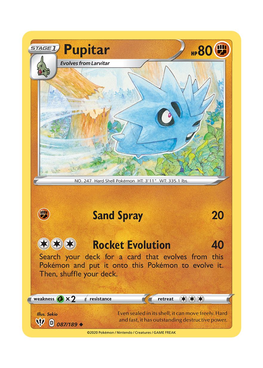 Pupitar - Reverse Holo (087/189) - Darkness Ablaze