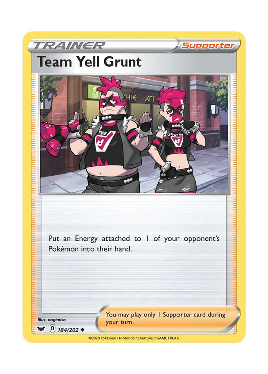 Team Yell Grunt - Reverse Holo (184/202) - Sword & Shield