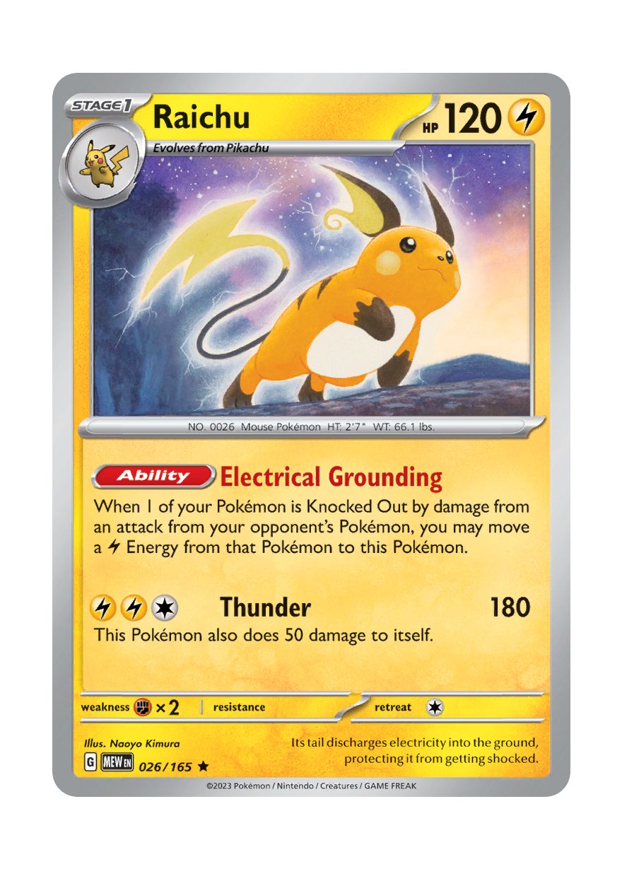 Raichu - Reverse Holo (026/165) - 151