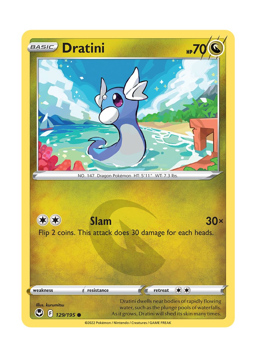 Dratini - Reverse Holo (129/195) - Silver Tempest