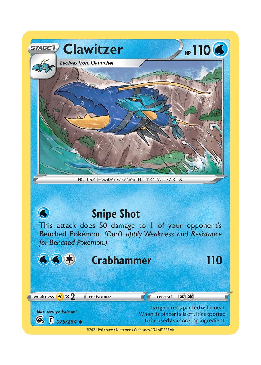 Clawitzer - Reverse Holo (075/264) - Fusion Strike