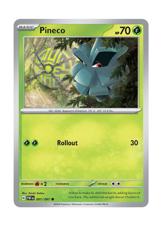 Pineco - Reverse Holo (001/91) - Paldean Fates