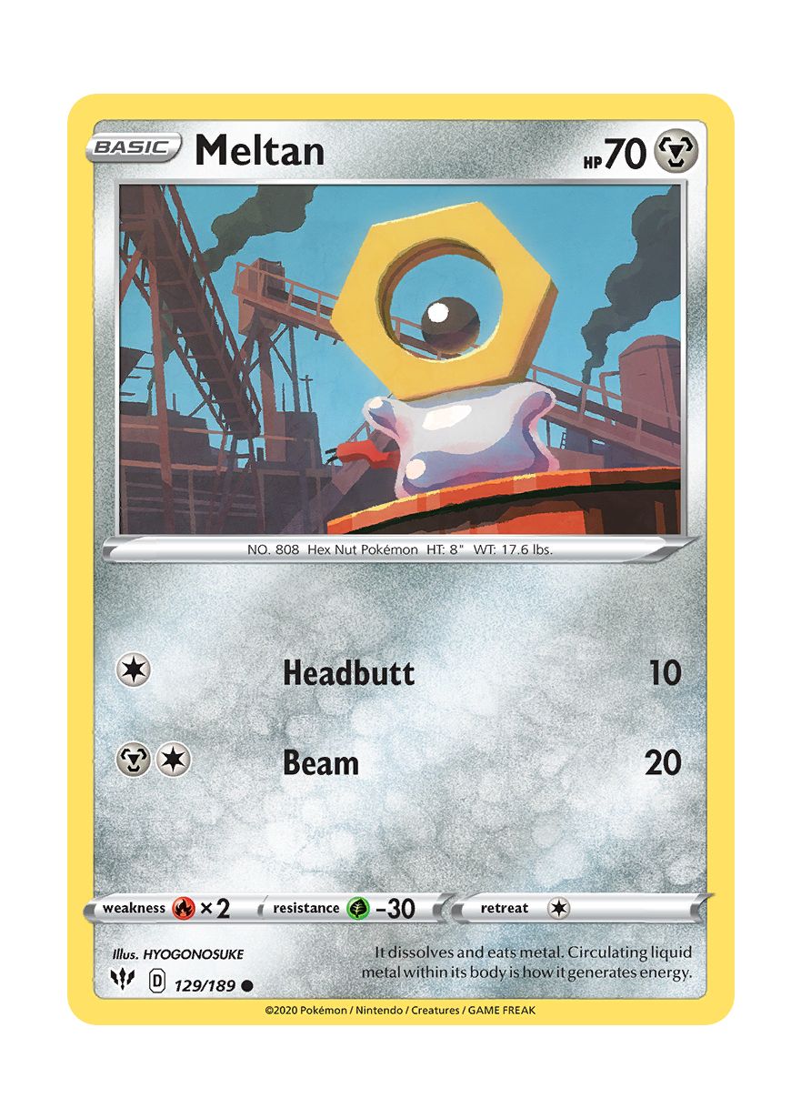 Meltan - Reverse Holo (129/189) - Darkness Ablaze