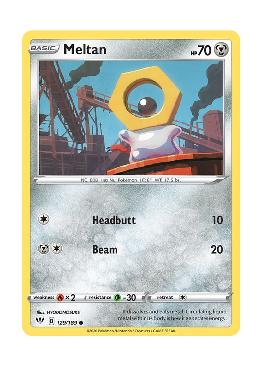 Meltan - Reverse Holo (129/189) - Darkness Ablaze