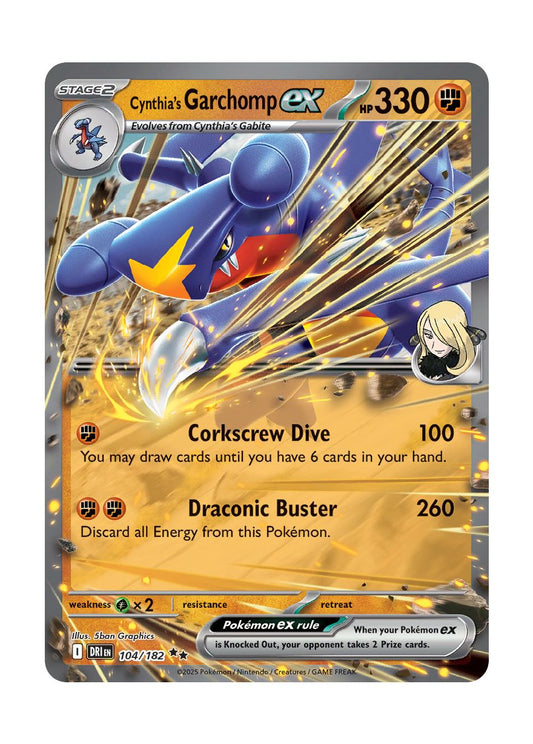 Cynthia's Garchomp ex (104/182) - Destined Rivals
