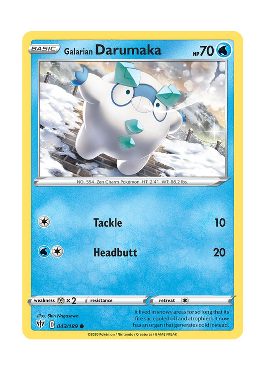 Galarian Darumaka - Reverse Holo (043/189) - Darkness Ablaze