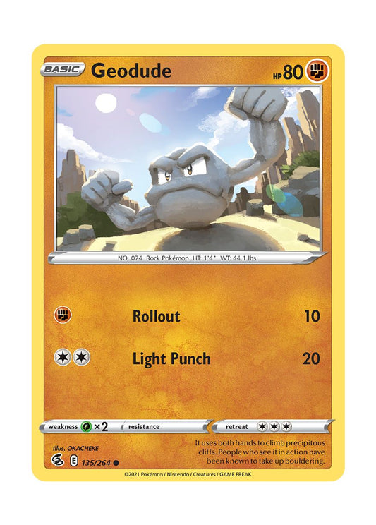 Geodude - Reverse Holo (135/264) - Fusion Strike