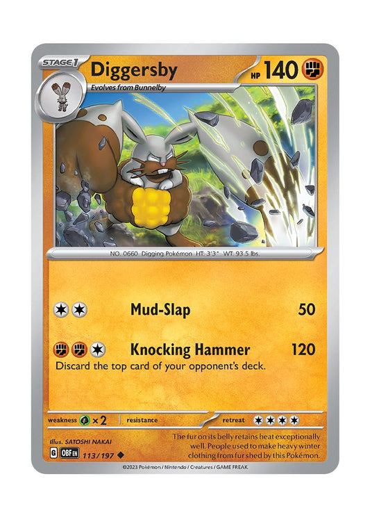 Diggersby - Reverse Holo (113/197) - Obsidian Flames