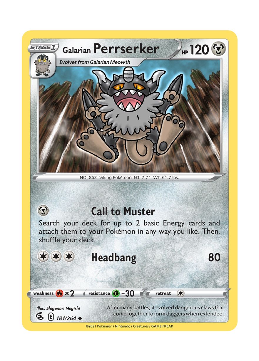 Galarian Perrserker - Reverse Holo (181/264) - Fusion Strike