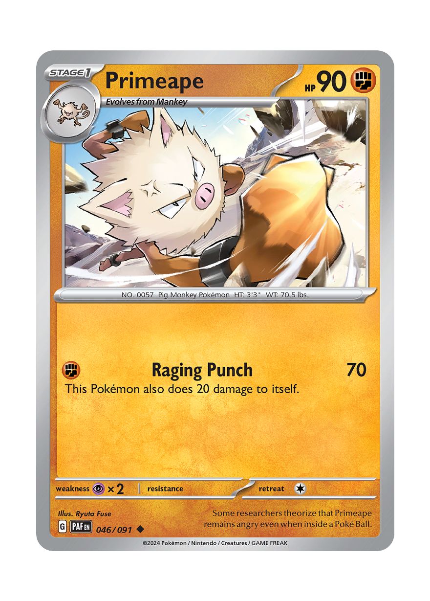 Primeape - Reverse Holo (046/91) - Paldean Fates