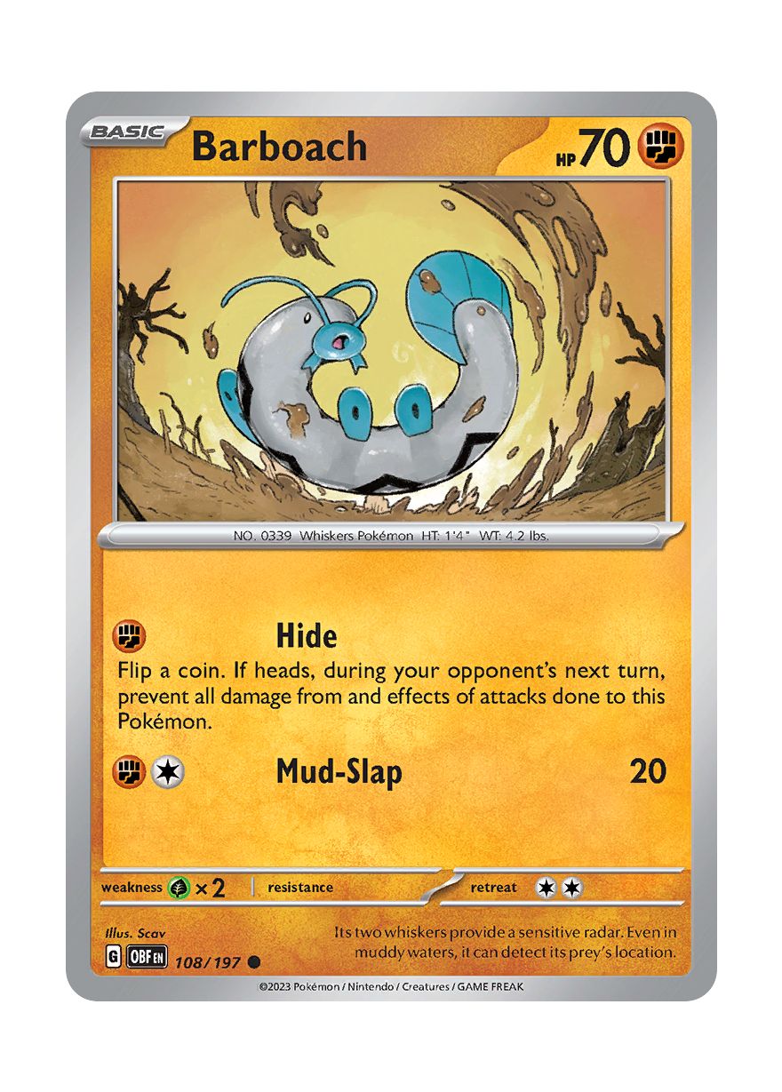 Barboach - Reverse Holo (108/197) - Obsidian Flames