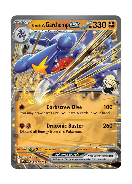 Cynthia's Garchomp ex (111/217) - Ascended Heroes